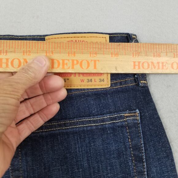 Levis 514 Jeans Mens 34x34 Blue Dark Wash Straight Leg Stretch Denim Pants - Picture 9 of 15